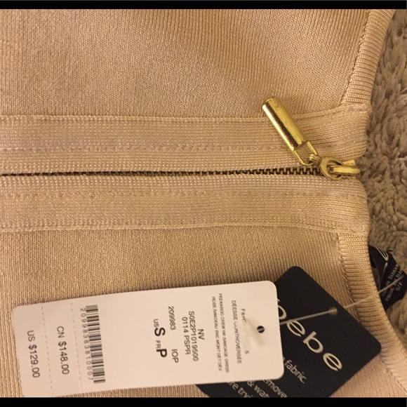 Bebe Body Con - Metallic Gold Dress - Never worn - Picture 6 of 8