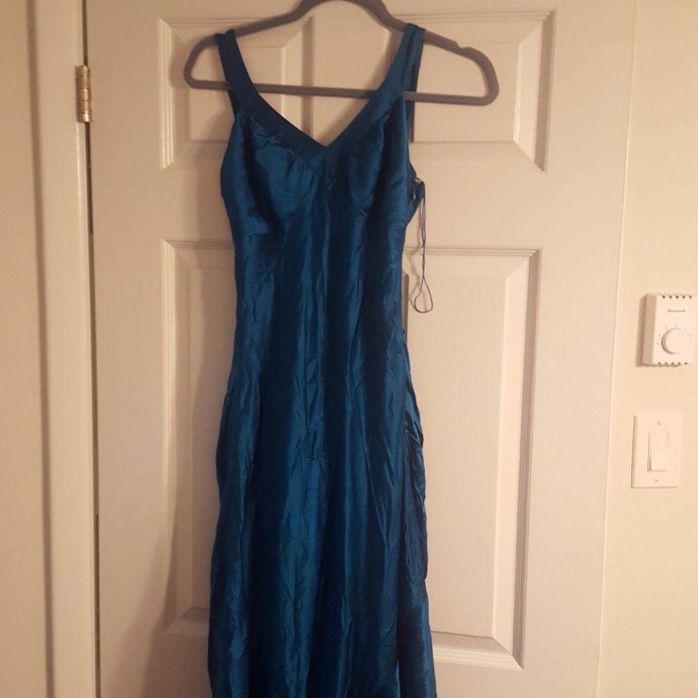 Floor length satin formal dress