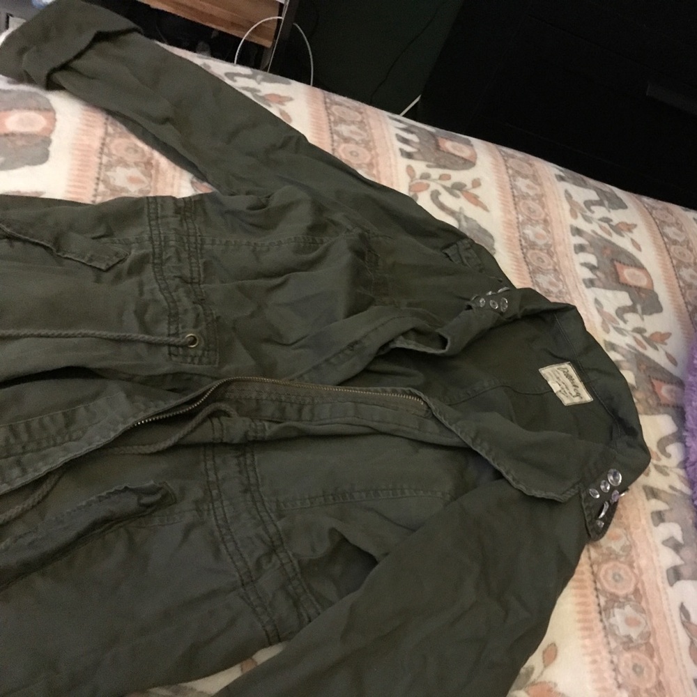 Olive green jacket! Cute for fall