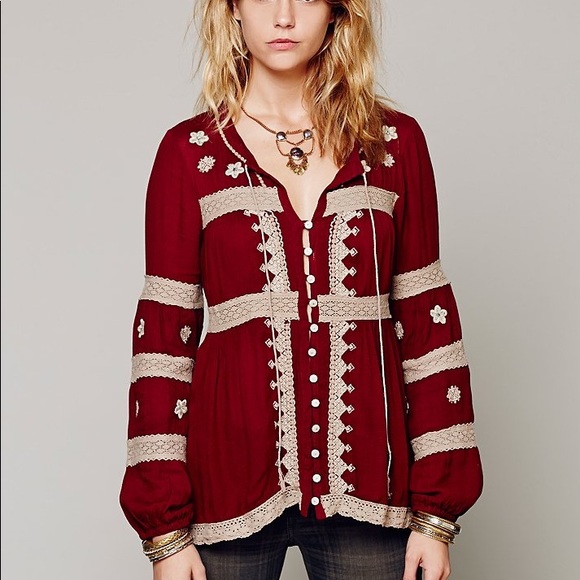 Free People 'Iris' Boho Top - Picture 1 of 7