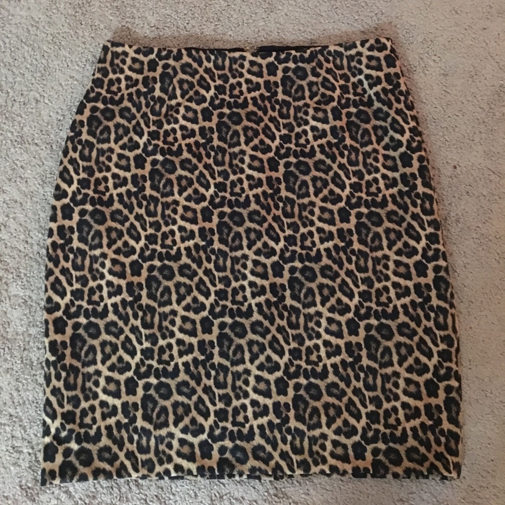 Michael Kors 14W Brown Black Leopard Skirt