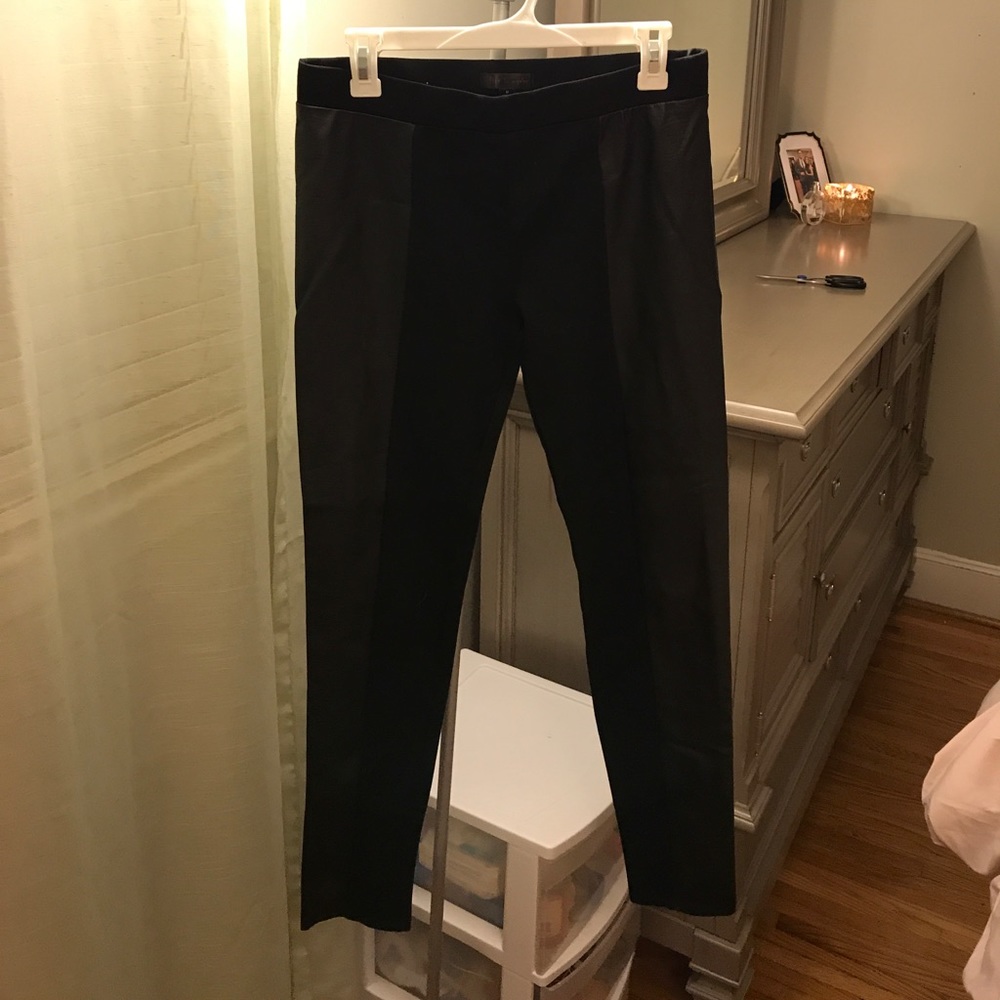 Black leggings with pleather side panels