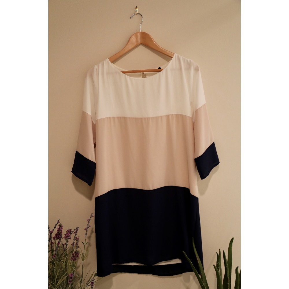 LuLu's Block Stripe Quarter Sleeve Dress