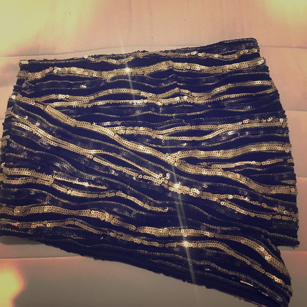 All over sequin mini skirt