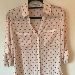 Express: Original Fit Polka Dot Portofino Shirt