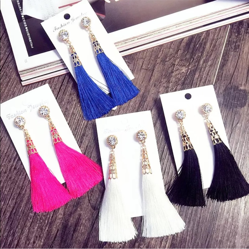 New✨ Rhinestone Tassel Earrings 😍✨ - Picture 3 of 4