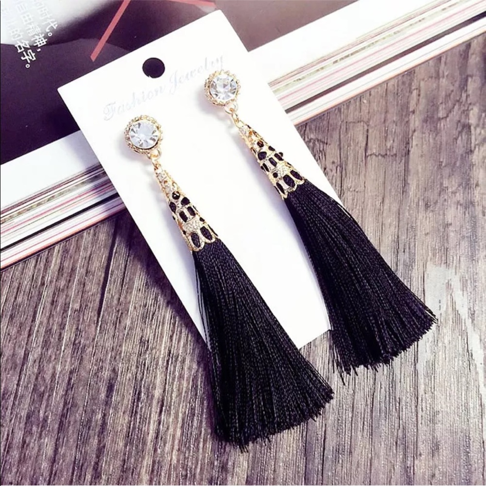 New✨ Rhinestone Tassel Earrings 😍✨ - Picture 4 of 4
