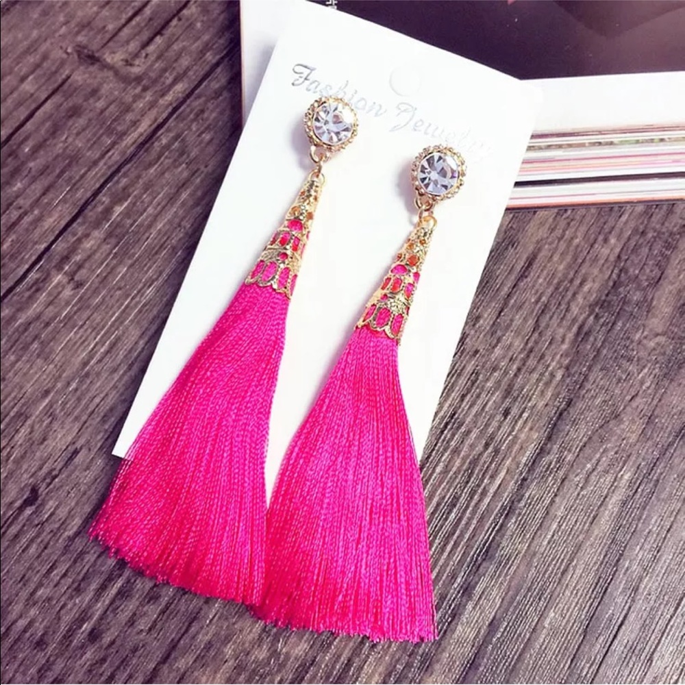 New✨ Rhinestone Tassel Earrings 😍✨ - Picture 2 of 4