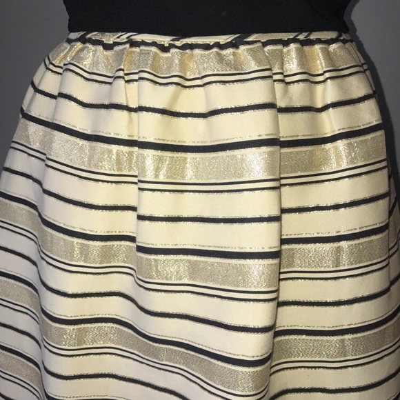 J.CREW metallic gold-stripe cocktail dress 4 - Picture 4 of 6
