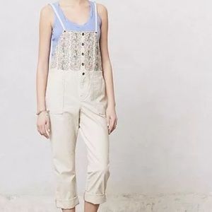 ANTHROPOLOGIE EMBROIDERED BIB OVERALLS Size Medium
