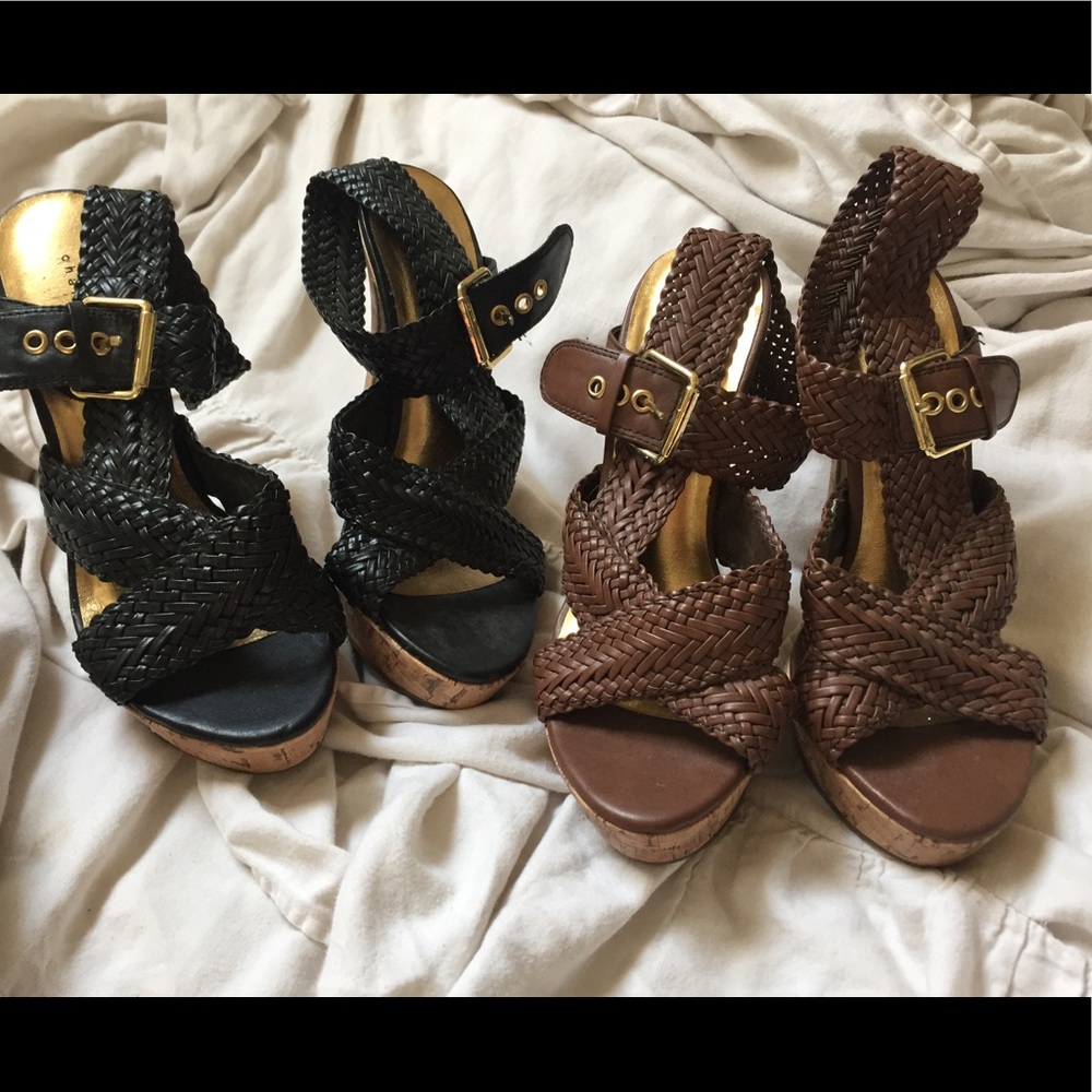 Super sexy Charlotte Russe cork high heels size 6