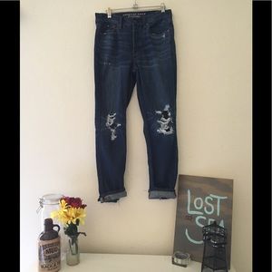 "Vintage high-rise" denim