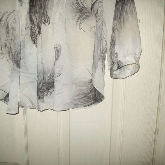 Jigsaw Tops Jigsaw Feather Print 0 Silk Made In Usa Blouse Poshmark