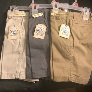 3-Faded Glory Khaki Shorts w/ Adjustable Waistband