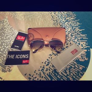 RayBan Cockpit gold trimmed sunglasses