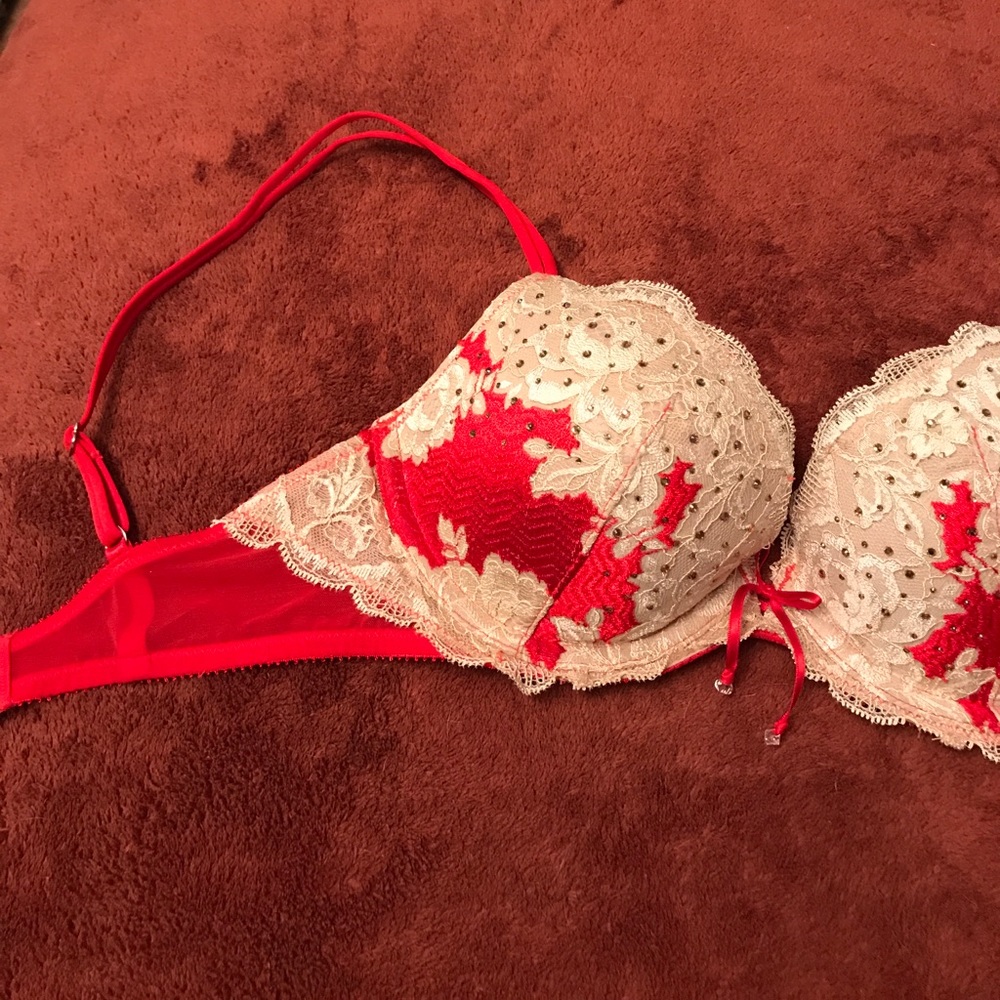 VS crystal red bra