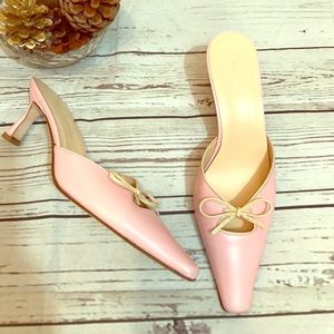 Saks Fifth Avenue Kitten Heel Mules