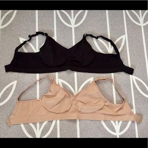 Nursing bras - black and beige
