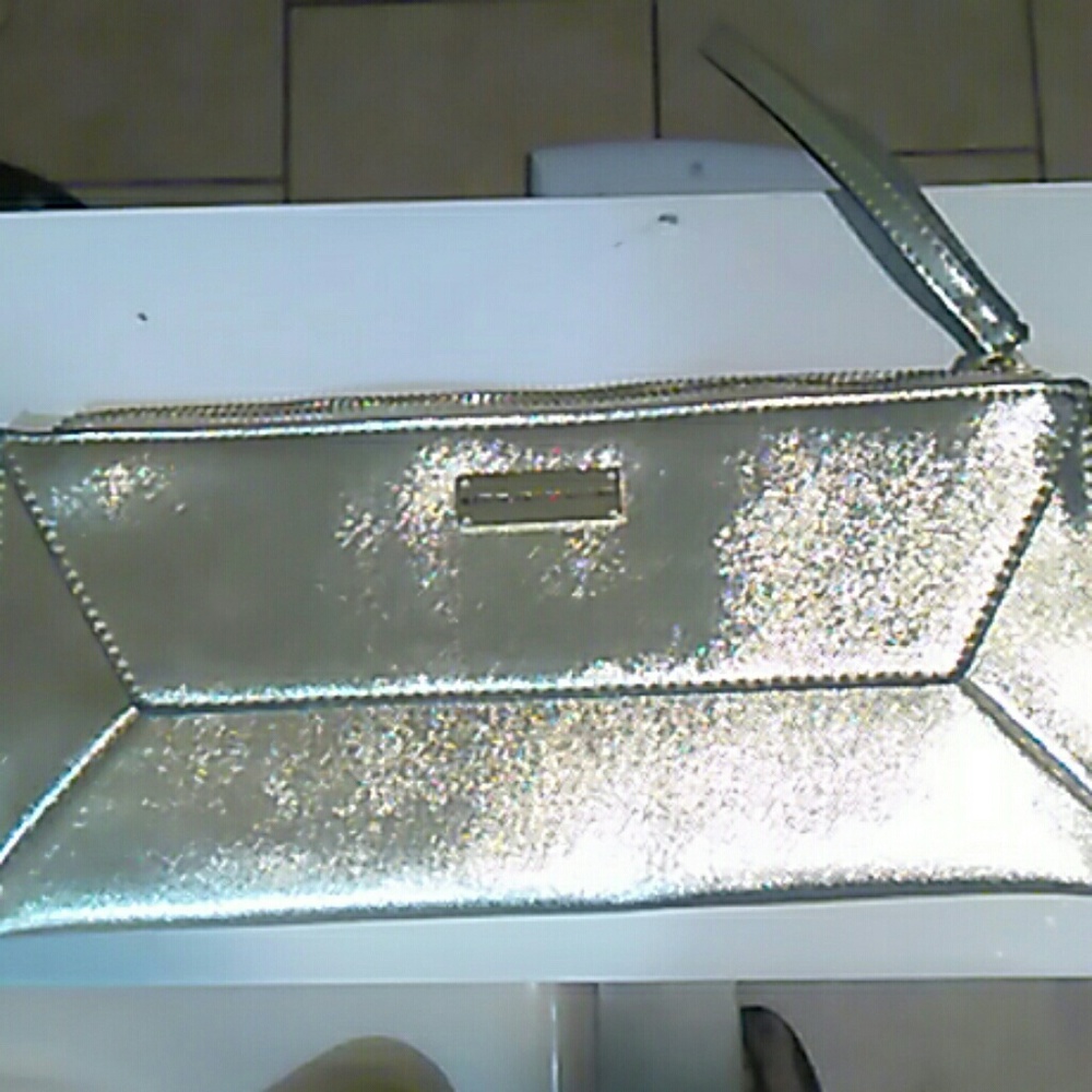 Gold clutch bag
