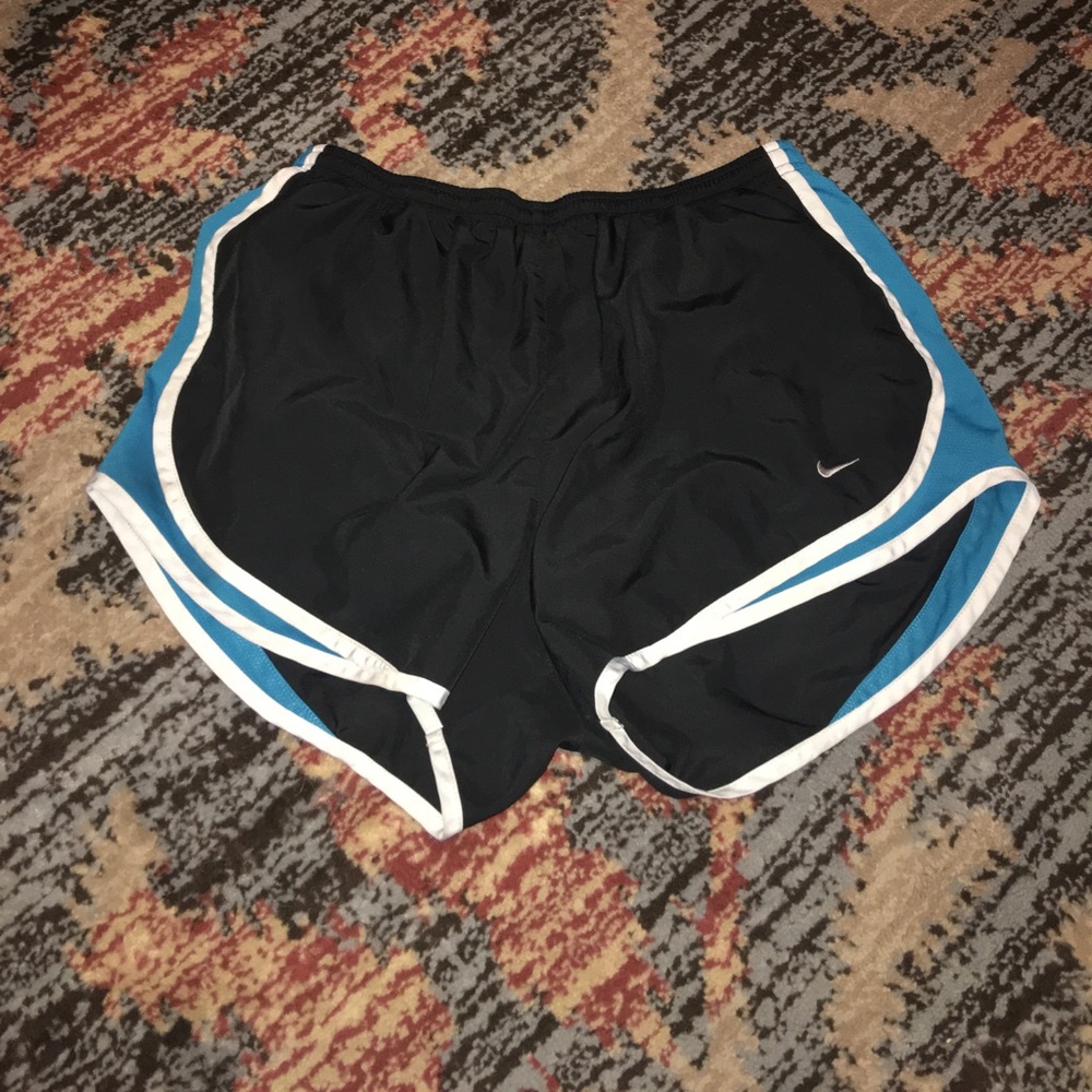 Nike Dri-Fit Athletic Shorts. Black/Teal. Large.