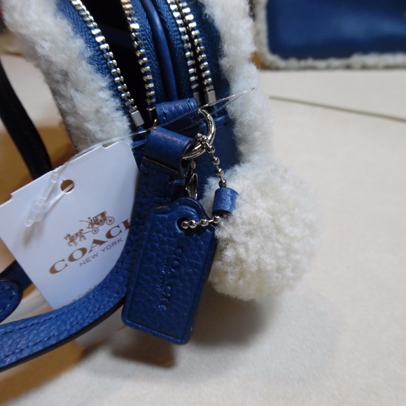 COACH-LEATHER & SHEARLING-SLATE-Pouch~64706~NWT - Picture 5 of 8