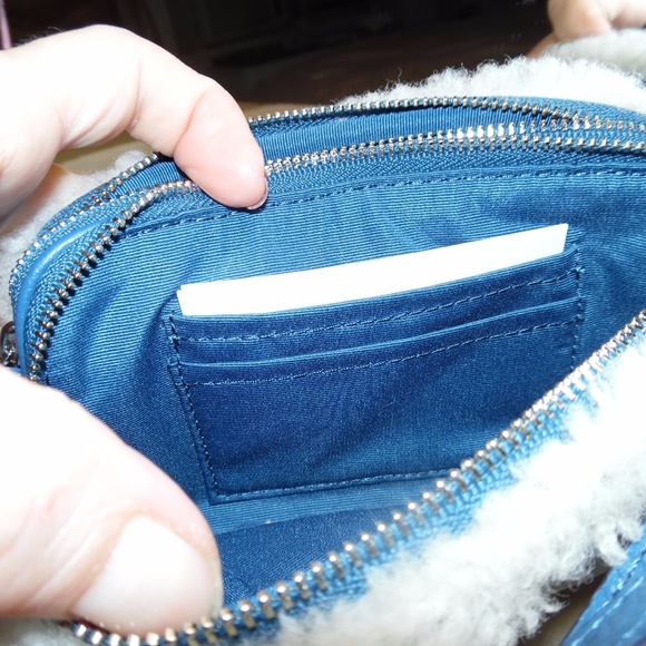 COACH-LEATHER & SHEARLING-SLATE-Pouch~64706~NWT - Picture 7 of 8