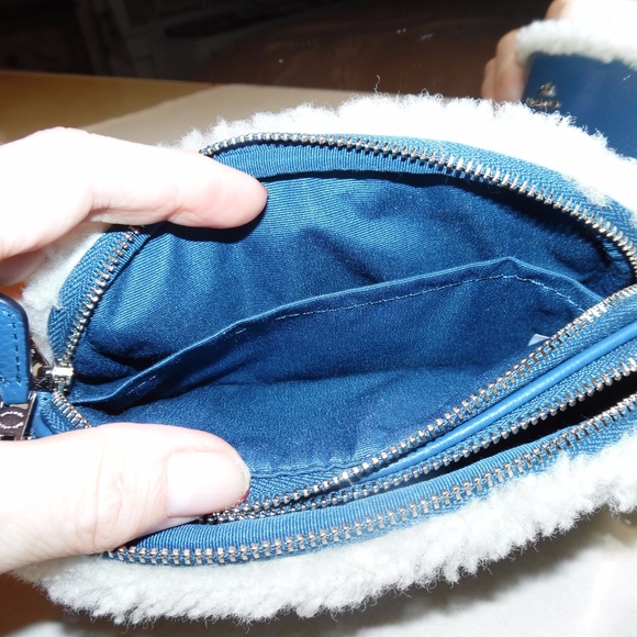COACH-LEATHER & SHEARLING-SLATE-Pouch~64706~NWT - Picture 6 of 8