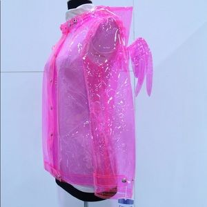 Kusuri Enterprises PVC hooded raincoat w/ wings