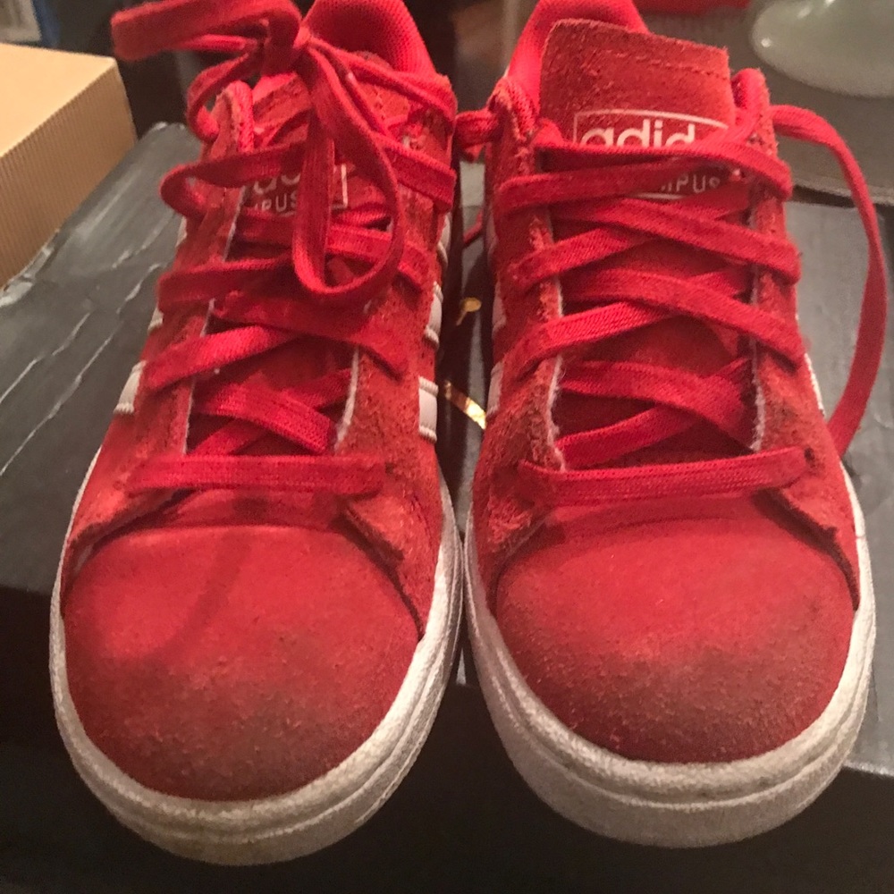 Red suede adidas