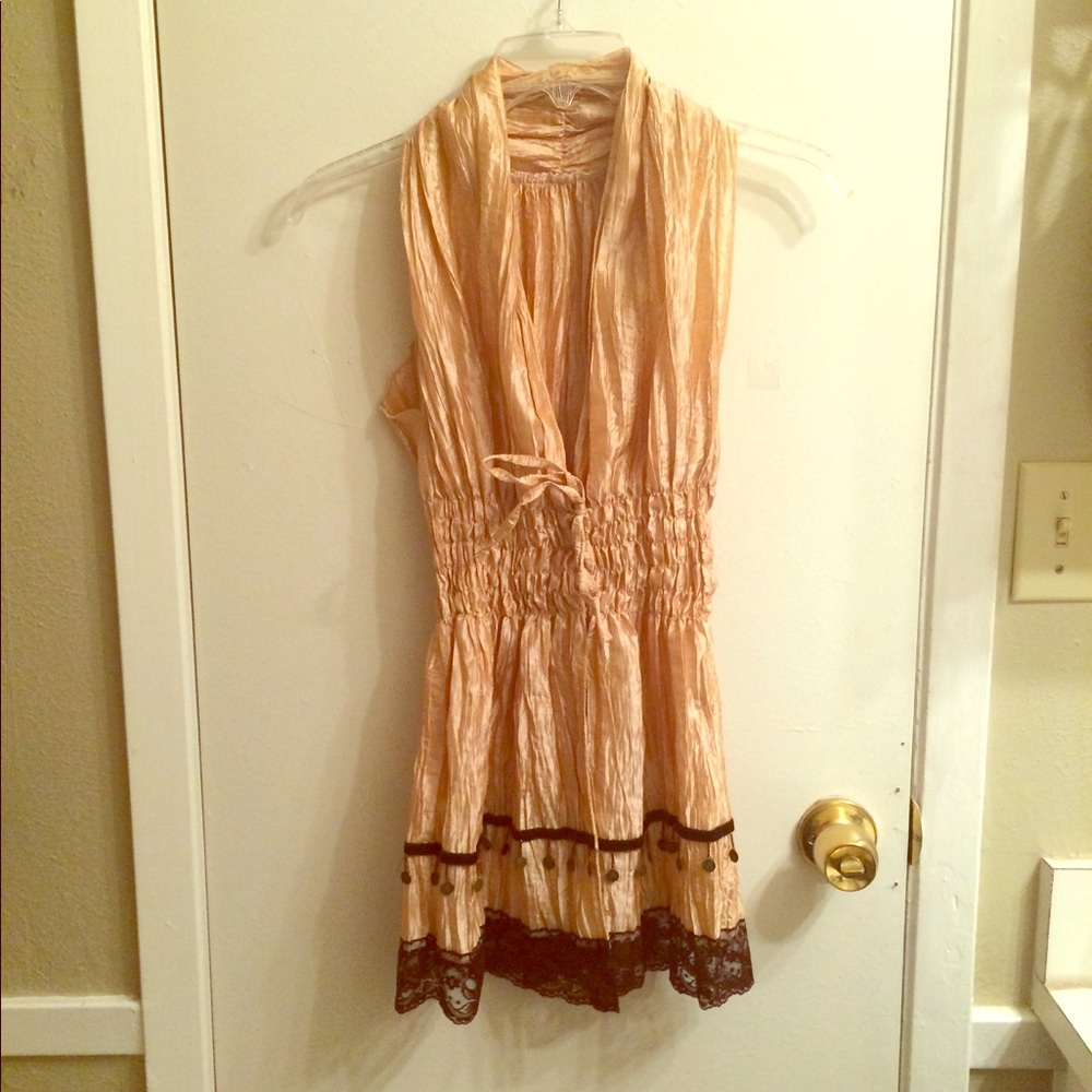 Etsy gold bohemian swimsuit coverup mini dress