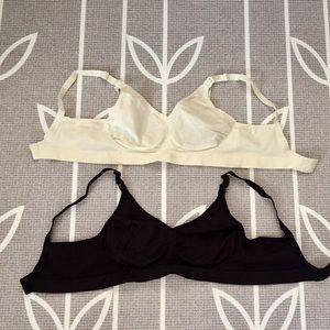 Nursing bras - black and cream