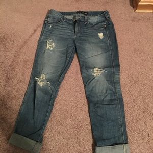 Express Modern Boyfriend Distressed Jeans