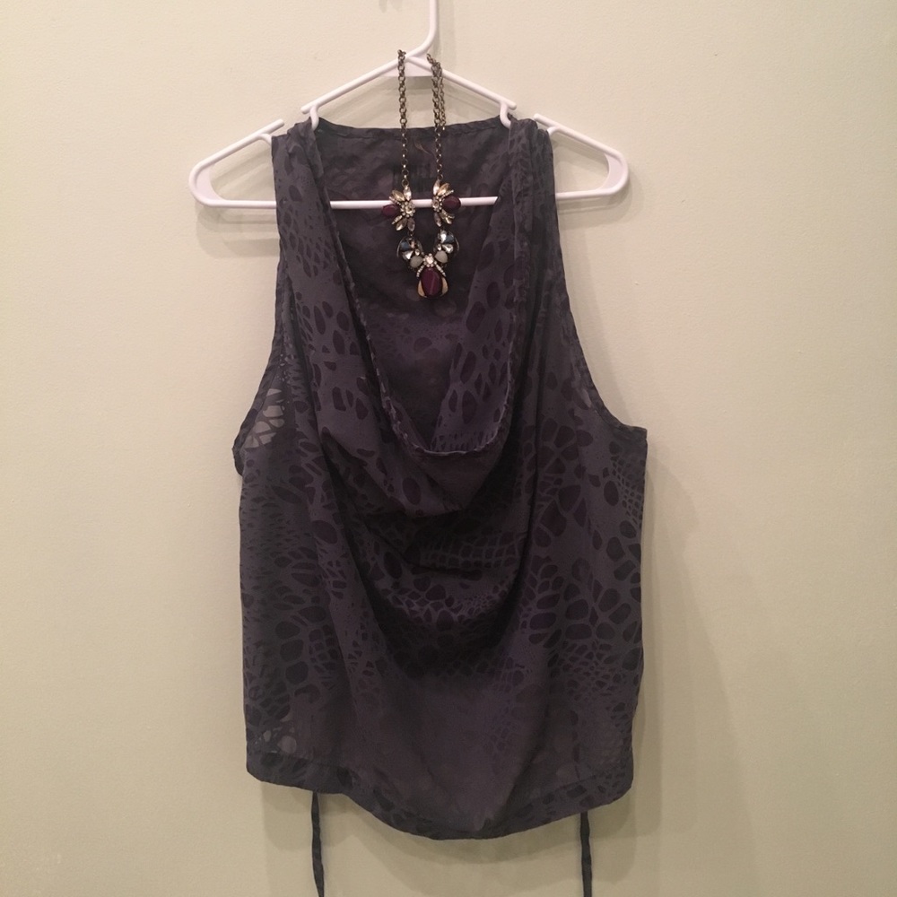 Deep dark purple sheer blouse