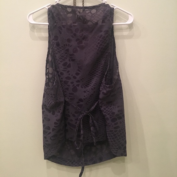 Deep dark purple sheer blouse - Picture 3 of 3