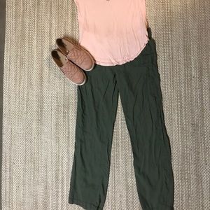 SO Army green Linen pants