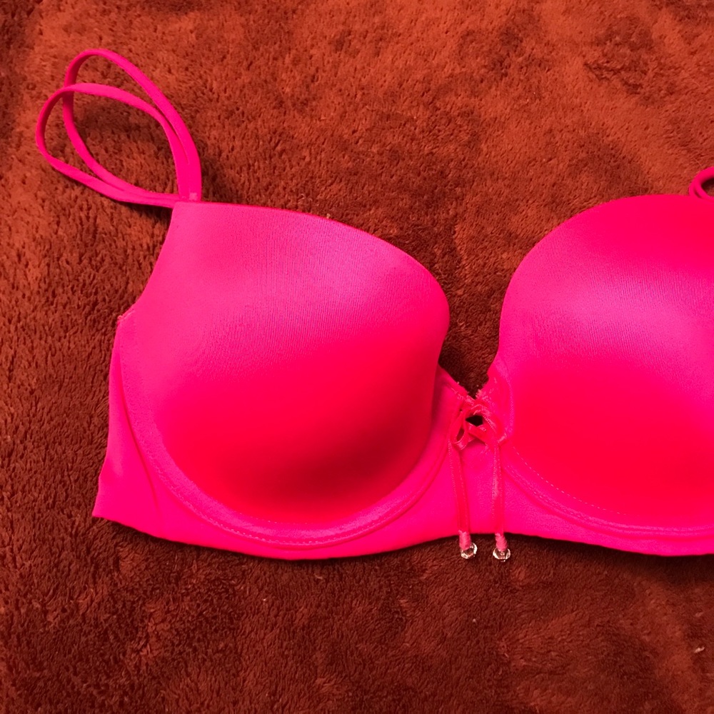 VS pink push up bra with crystals