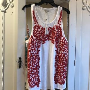 Max Studio embroidered long tank