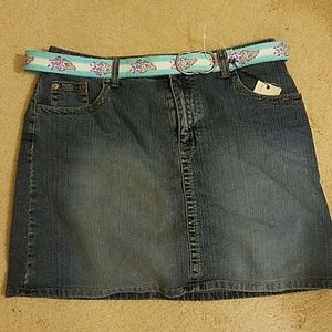 Jean skorts with belt