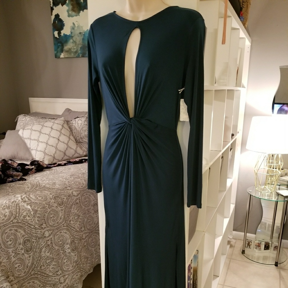 Hunter green maxi dress
