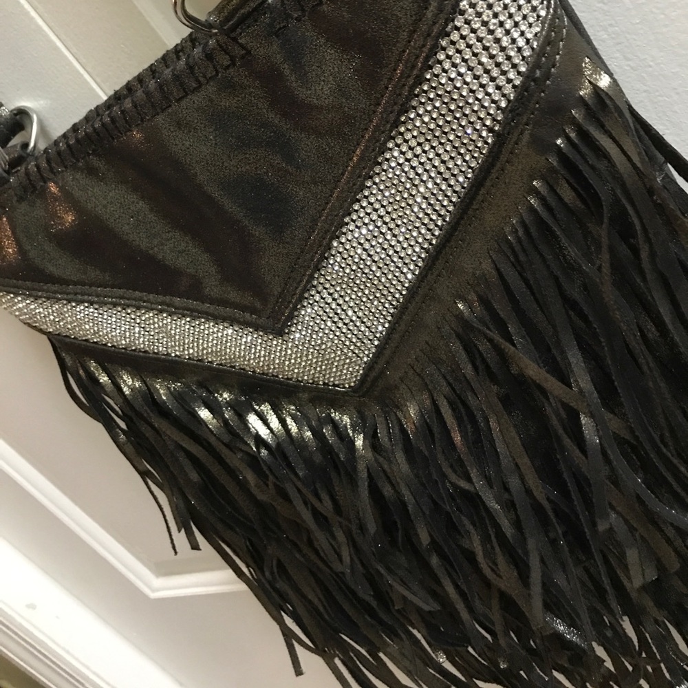 Brown fringe purse