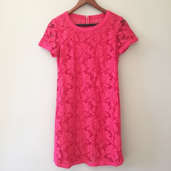 Donna Morgan Dresses & Skirts - Donna Morgan Bright Pink Lace Sheath Dress