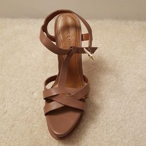 Strappy nude heels!