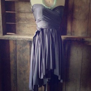 Convertible wrap jersey dress dark gray
