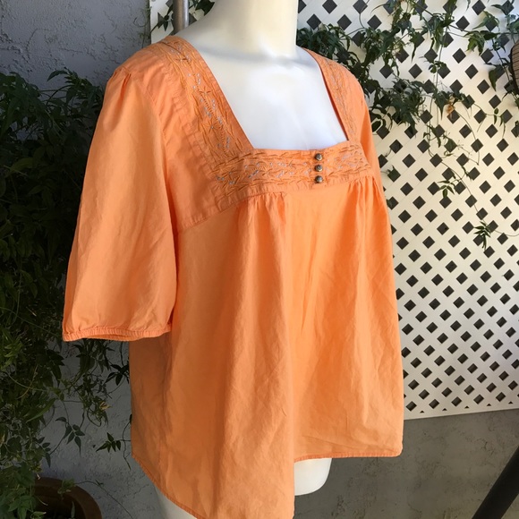 Avenue Tops - SOLD AVENUE Peach Boho Blouse Shirt Sz 18/20