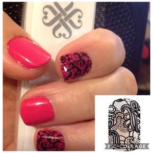 Jamberry nail wraps black lace on clear