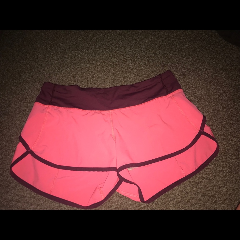 Hot pink / maroon lulu shorts ( size 6 )