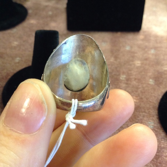 SOLD Moonstone Ring Real 925 Silver - Picture 5 of 6