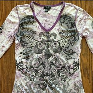 Venus Purple Graphic T-shirt, Large