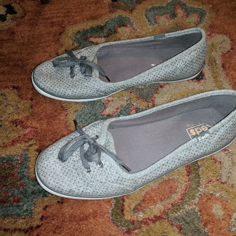 Keds silver slip ons