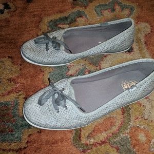Keds silver slip ons